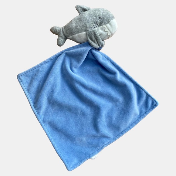 Carter's Other - Carters Shark Security Blanket Blue Grey Plush Lovey Snuggle Toy 10.5x10.5
